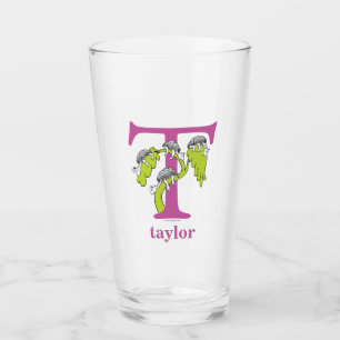Dr. Seuss's ABC: Letter T - Purple   Add Your Name Glass