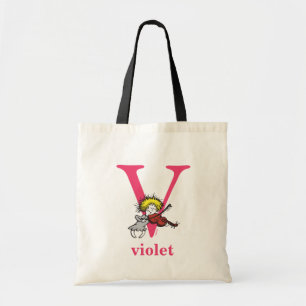 Dr. Seuss's ABC: Letter V - Pink Add Your Name Tote Bag