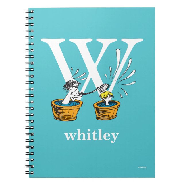 Dr. Seuss's ABC: Letter W - White | Add Your Name Spiral Notebook (Front)