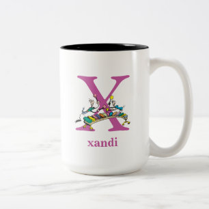 Dr. Seuss's ABC: Letter X - Purple Add Your Name Two-Tone Coffee Mug