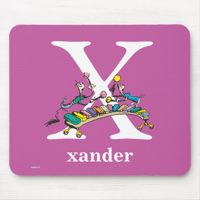 Dr. Seuss's ABC: Letter X - White | Add Your Name Mouse Pad (Front)