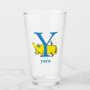 Dr. Seuss's ABC: Letter Y - Blue   Add Your Name Glass