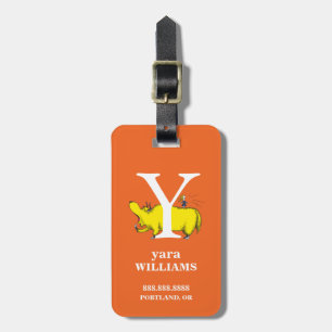 Dr. Seuss's ABC: Letter Y - White Add Your Name Luggage Tag