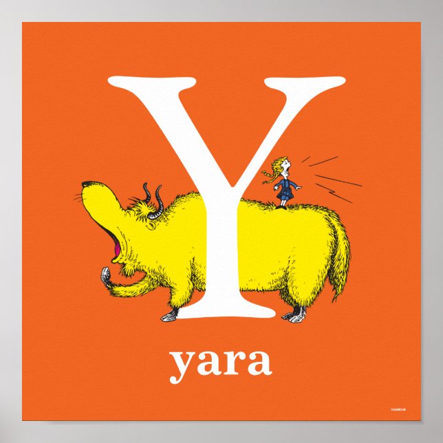 Dr. Seuss's ABC: Letter Y - White | Add Your Name Poster (Front)