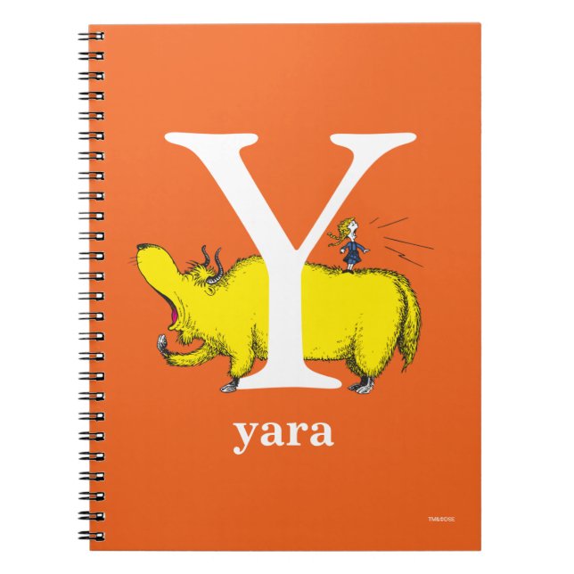Dr. Seuss's ABC: Letter Y - White | Add Your Name Spiral Notebook (Front)
