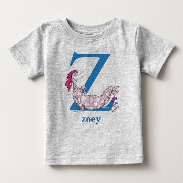 Dr. Seuss's ABC: Letter Z - Blue | Add Your Name Baby T-Shirt (Front)