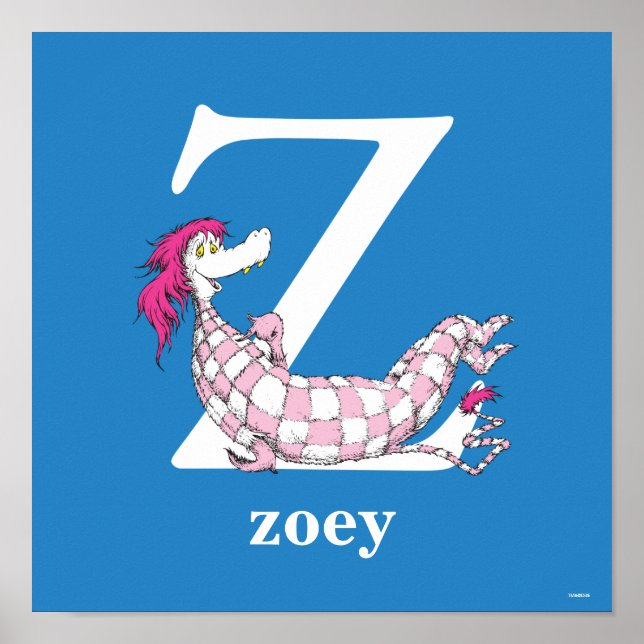Dr. Seuss's ABC: Letter Z - White | Add Your Name Poster (Front)