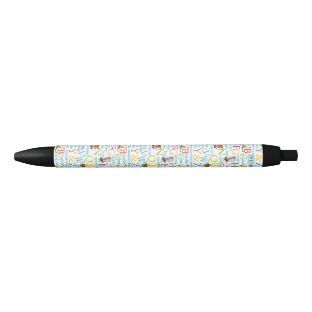 Dr. Seuss's ABC Pattern with Words Black Ink Pen (Front)