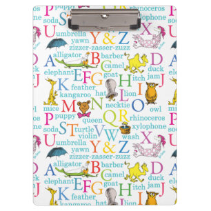 Dr. Seuss's ABC Pattern with Words Clipboard