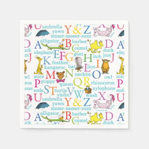 Dr. Seuss's ABC Pattern with Words Napkin