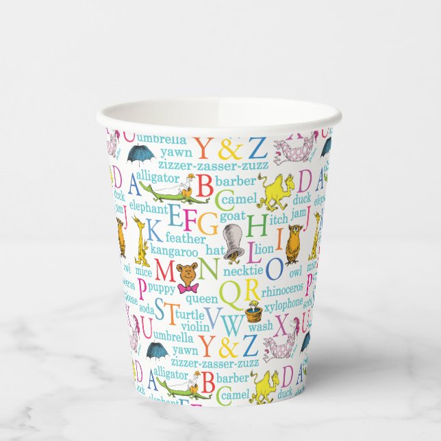 Dr. Seuss's ABC Pattern with Words Paper Cups (Left)