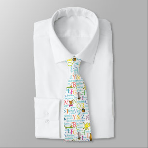 Dr. Seuss's ABC Pattern with Words Tie