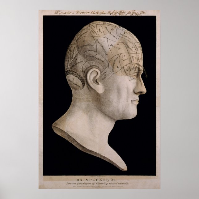 Dr. Spurzheim's phrenology chart (Front)