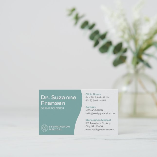 Dr. Suzanne Fransen Dermatologist Appointment Card (Standing Front)