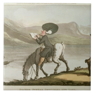 Dr. Syntax sketching the lake Tile