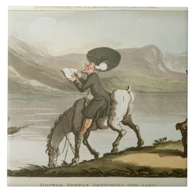 Dr. Syntax sketching the lake Tile (Front)