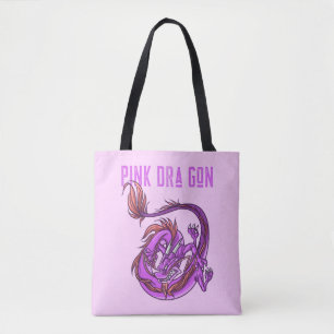 Dra Gon - Pink Dragon Comic style Tote Bag