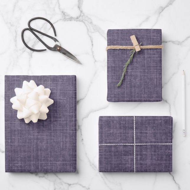 Drab Purple Linen Wrapping Paper Sheet (Front)