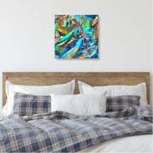 Dracaena Abstract Calm Blue stretched canvas print