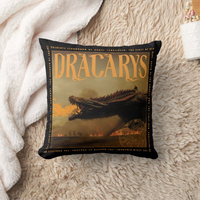 "Dracarys" Drogon Breathing Fire Graphic Cushion (Blanket)