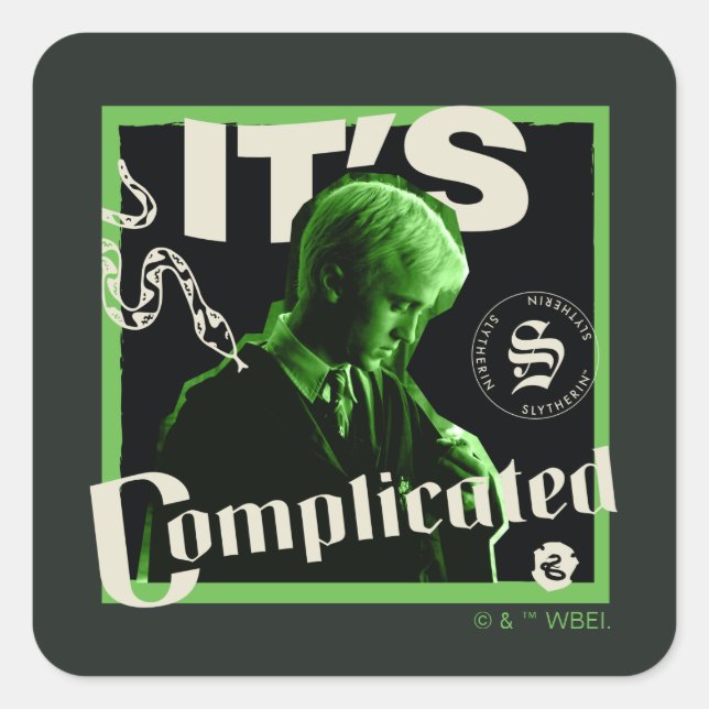 Draco Malfoy - "It's Complicated" Square Sticker (Front)
