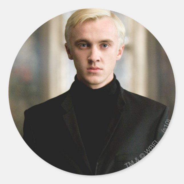 Draco Malfoy Straight On Classic Round Sticker (Front)