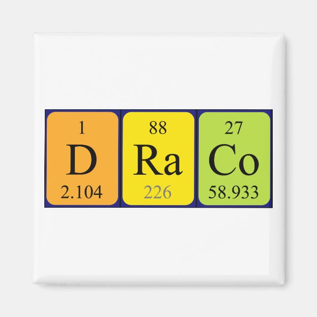 Draco periodic table name magnet (Front)