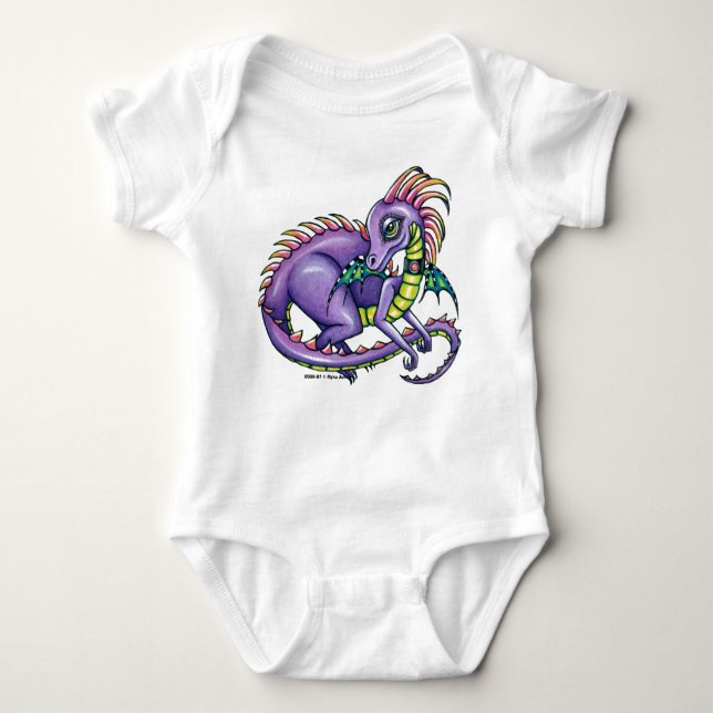 "Draco" Rainbow Dragon Baby Bodysuit (Front)