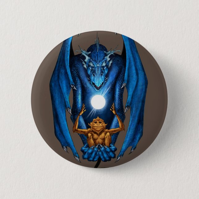 DRACO SIMIAN PRODUCTIONS 6 CM ROUND BADGE (Front)