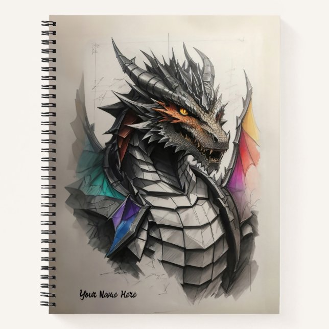 Draconic Chronicles: A Dragon Sketch Journey Notebook (Front)