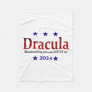 Dracula 2024 Election Sign - Funny Halloween And H Fleece Blanket