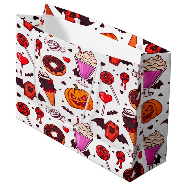 Dracula Candy Spooky Sweet Fun Large Gift Bag (Front Angled)