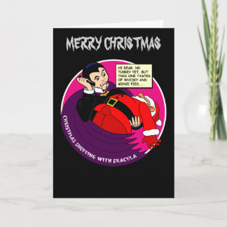 Dracula Christmas Shopping Holiday Card