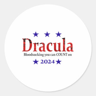 Dracula Election Sign - Funny Halloween And Humour Classic Round Sticker