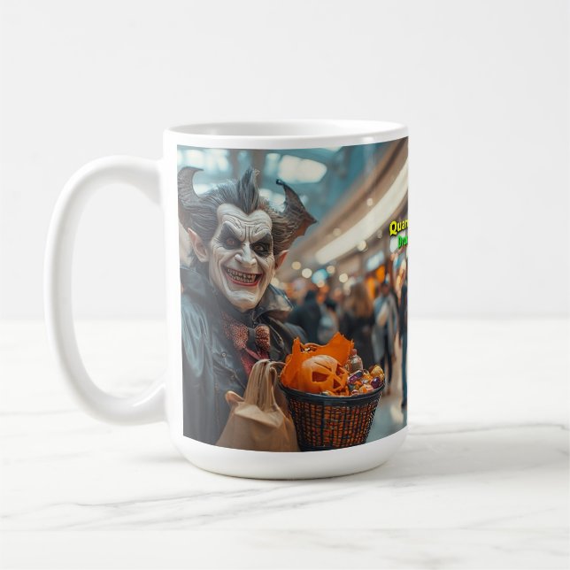 Dracula Goes Shopping Coffee Mug (Left)