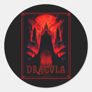 Dracula Gothic Horror Vampire Art -halloween Vampi Classic Round Sticker