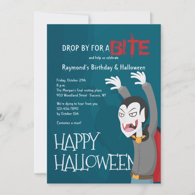 Dracula Halloween Party Invitation (Front)