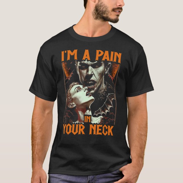Dracula Is A Pain In The Neck, Gothic Emo Girl Vam T-Shirt (Front)