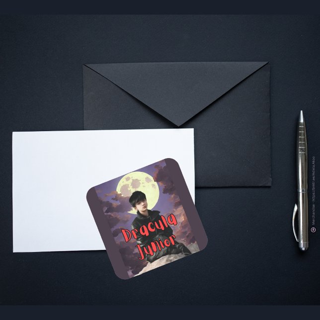 Dracula Junior Sticker (DJ Sticker / Envelope Seal designed by Poet Adiela Akoo. Browse my store for great gift ideas & more)