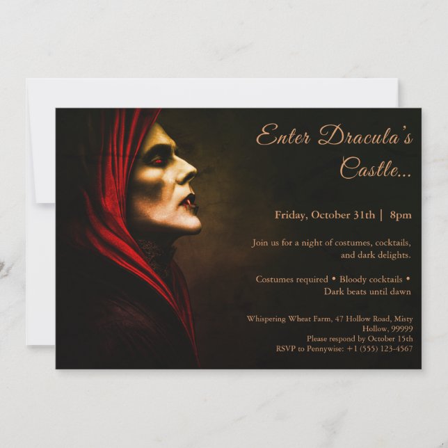 Dracula’s Night | Halloween Costume Party  Invitation (Front)