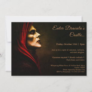 Dracula’s Night   Halloween Costume Party  Invitation