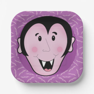 Dracula Vampire Bat Halloween Purple Bats  Paper Plate