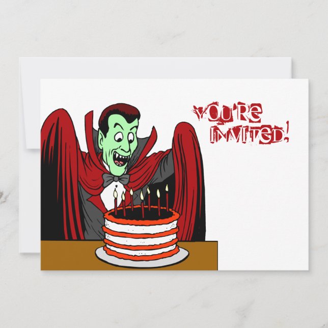 Dracula Vampire Halloween Birthday Invitation (Front)