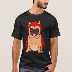 Dracula Vampire Pug Cute Dog Halloween Costume Pug T-Shirt