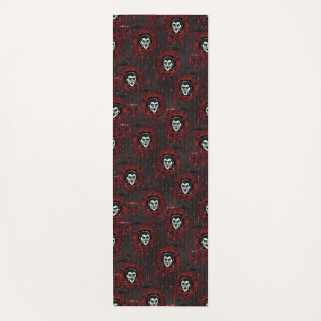 Dracula Vampire Spooky Halloween Gothic yoga mat (Front)