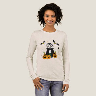Dracula with pumpkins Tri-Blend shirt