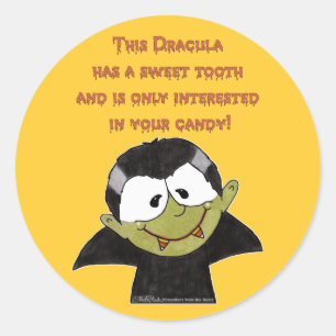 Dracula with Sweet Tooth Classic Round Sticker