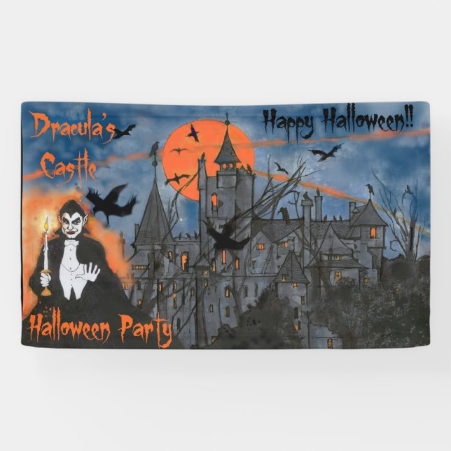 Dracula's Castle Halloween Banner (Horizontal)