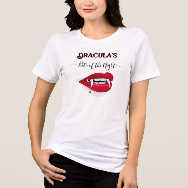Dracula's Mistress Funny Biteof the Night Tri-Blend Shirt (Front)