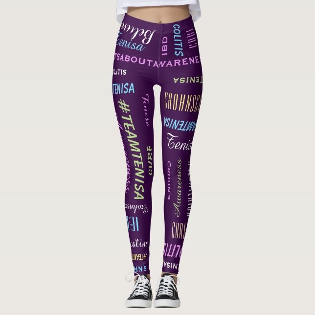 Draft 3 Inspirational Motivational #TeamTenisa Leggings (Front)